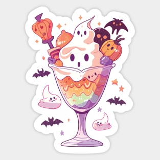 Spooky Month Sundae. Halloween Ice Cream Sticker